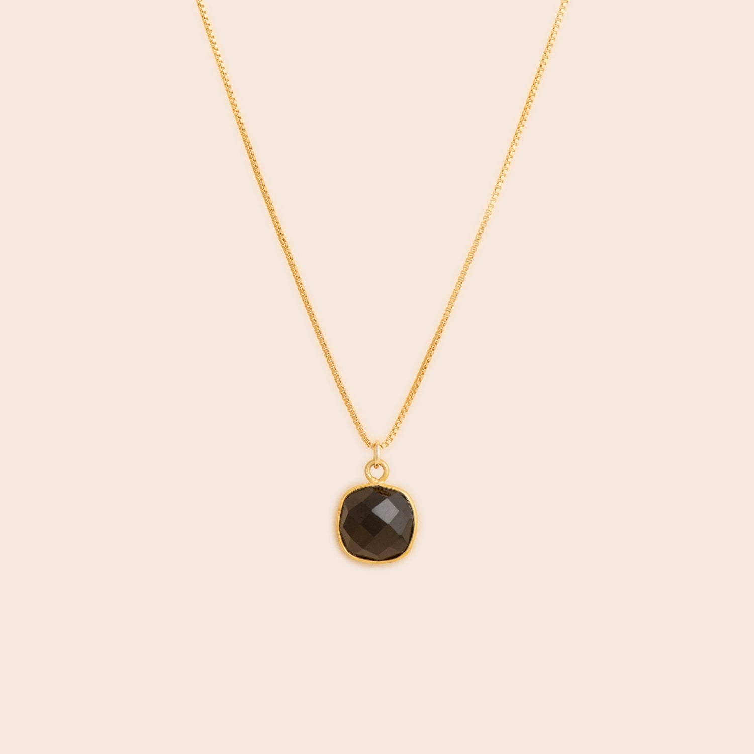 Onyx Cushion Cut Necklace - Gemlet