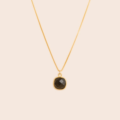 Onyx Cushion Cut Necklace - Gemlet