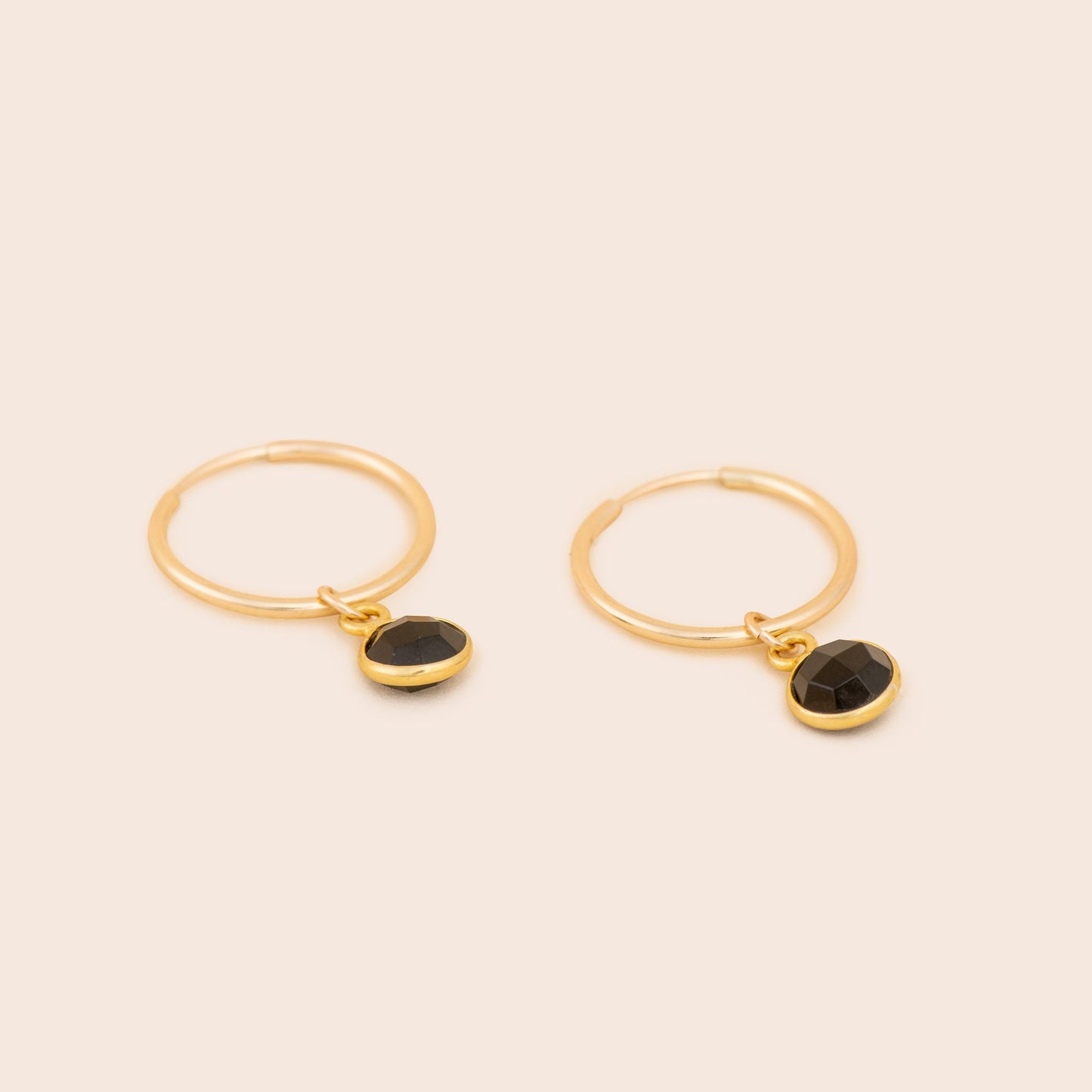 Onyx Gold Filled Hoop Earrings - Gemlet