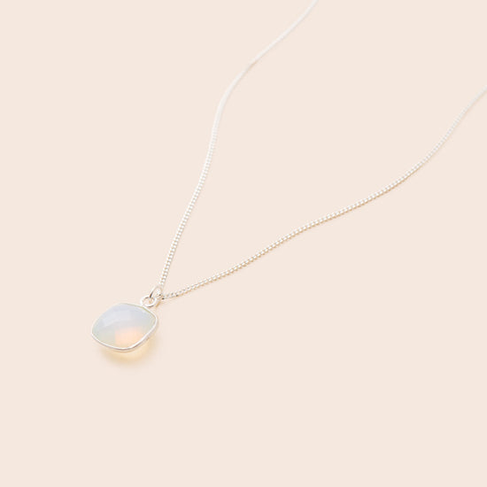 Opalite Cushion Cut Necklace - Sterling Silver - Gemlet