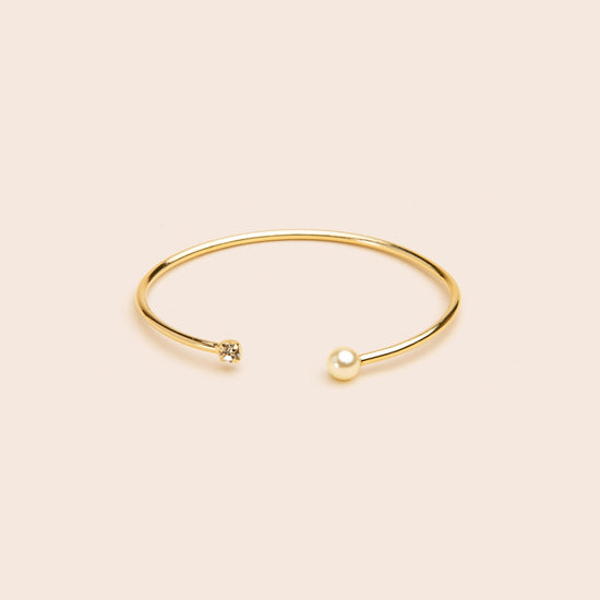 Pearl Bangle Bracelet in Gold - Gemlet
