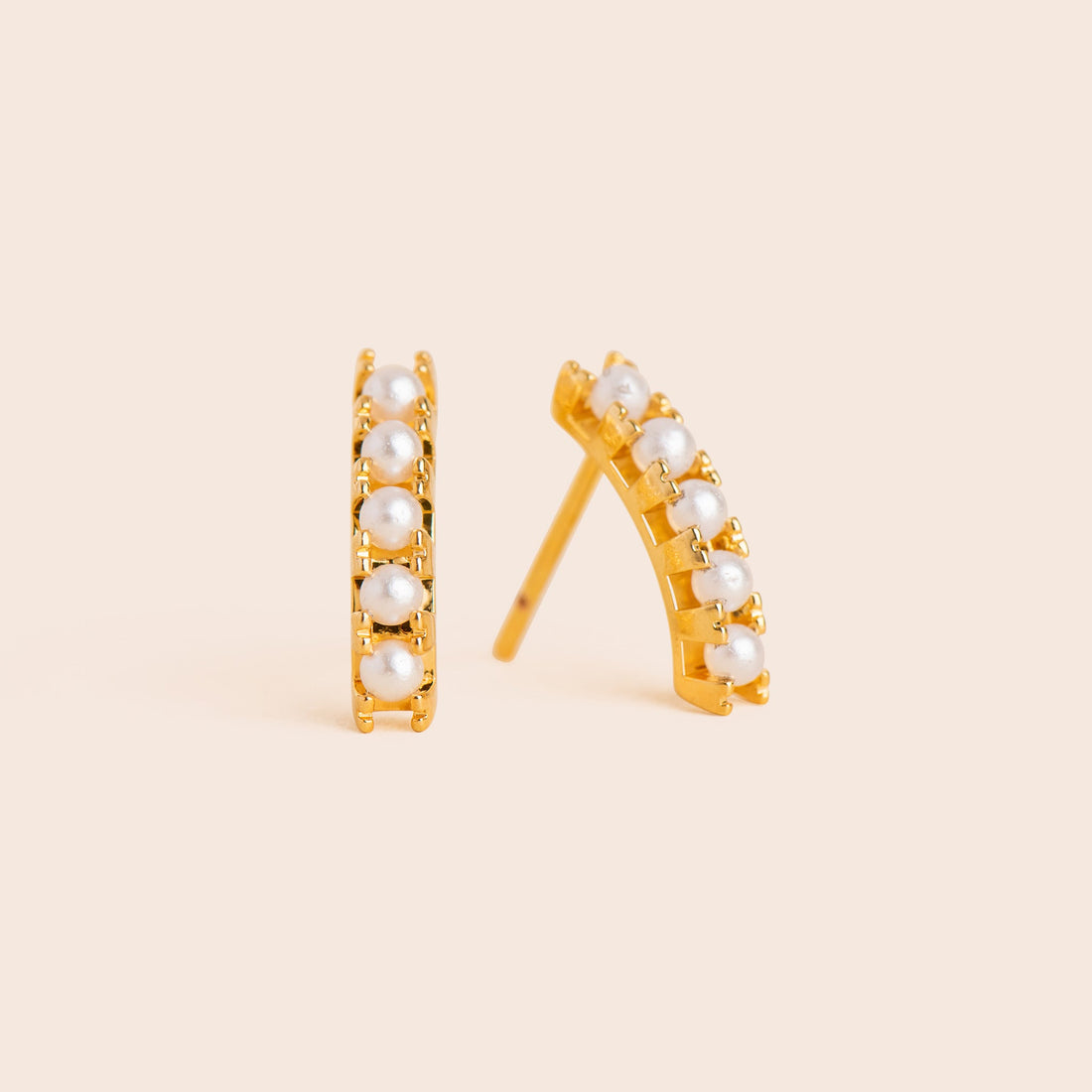 Pearl Bar Stud Earrings - Gemlet