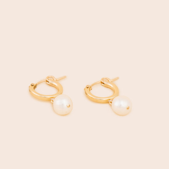 Pearl Mini Hoop Earrings - Gemlet
