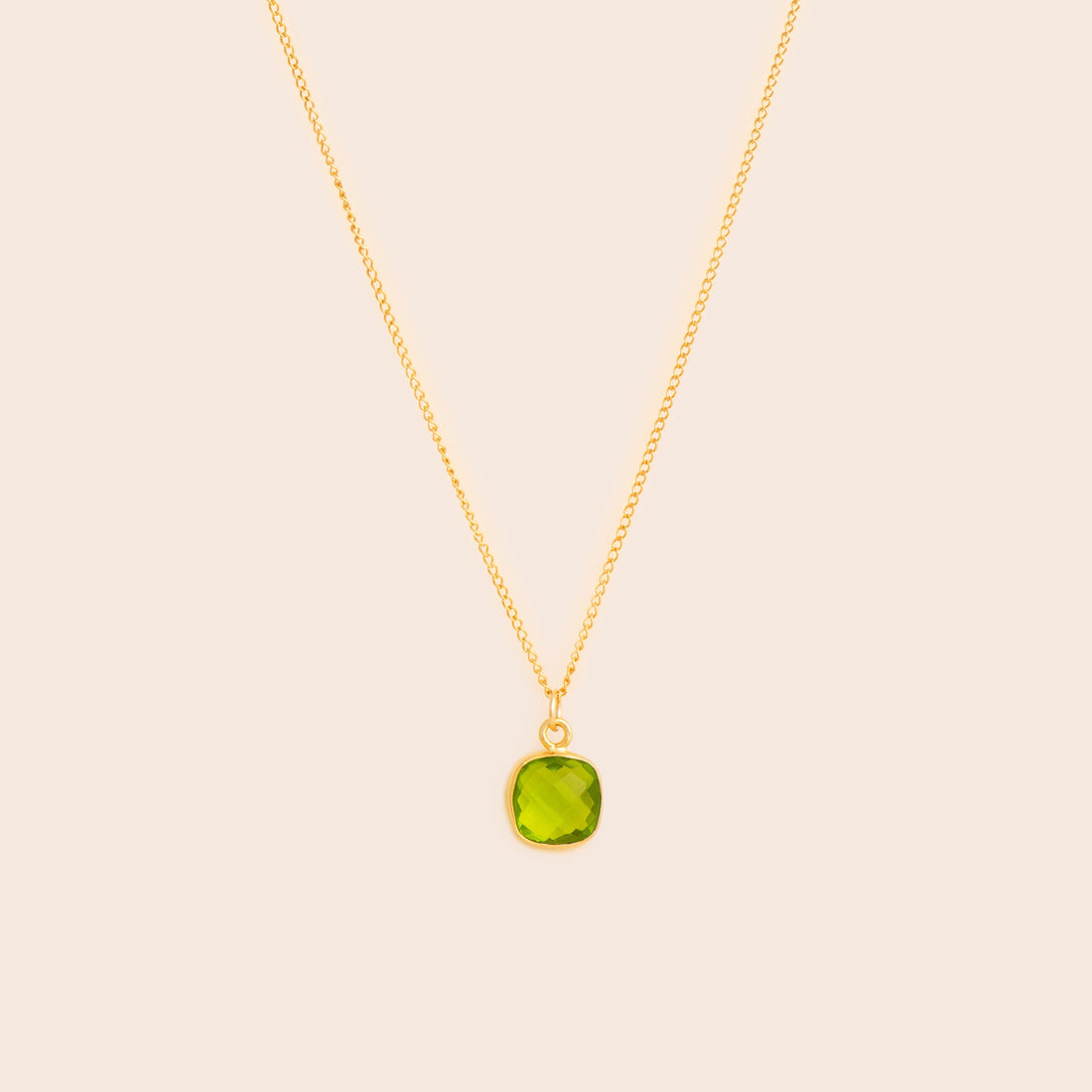 Peridot Cushion Cut Necklace - Gemlet