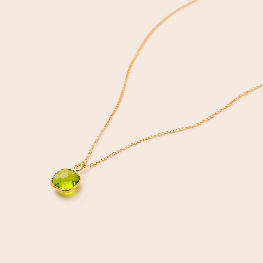 Peridot Cushion Cut Necklace - Gemlet