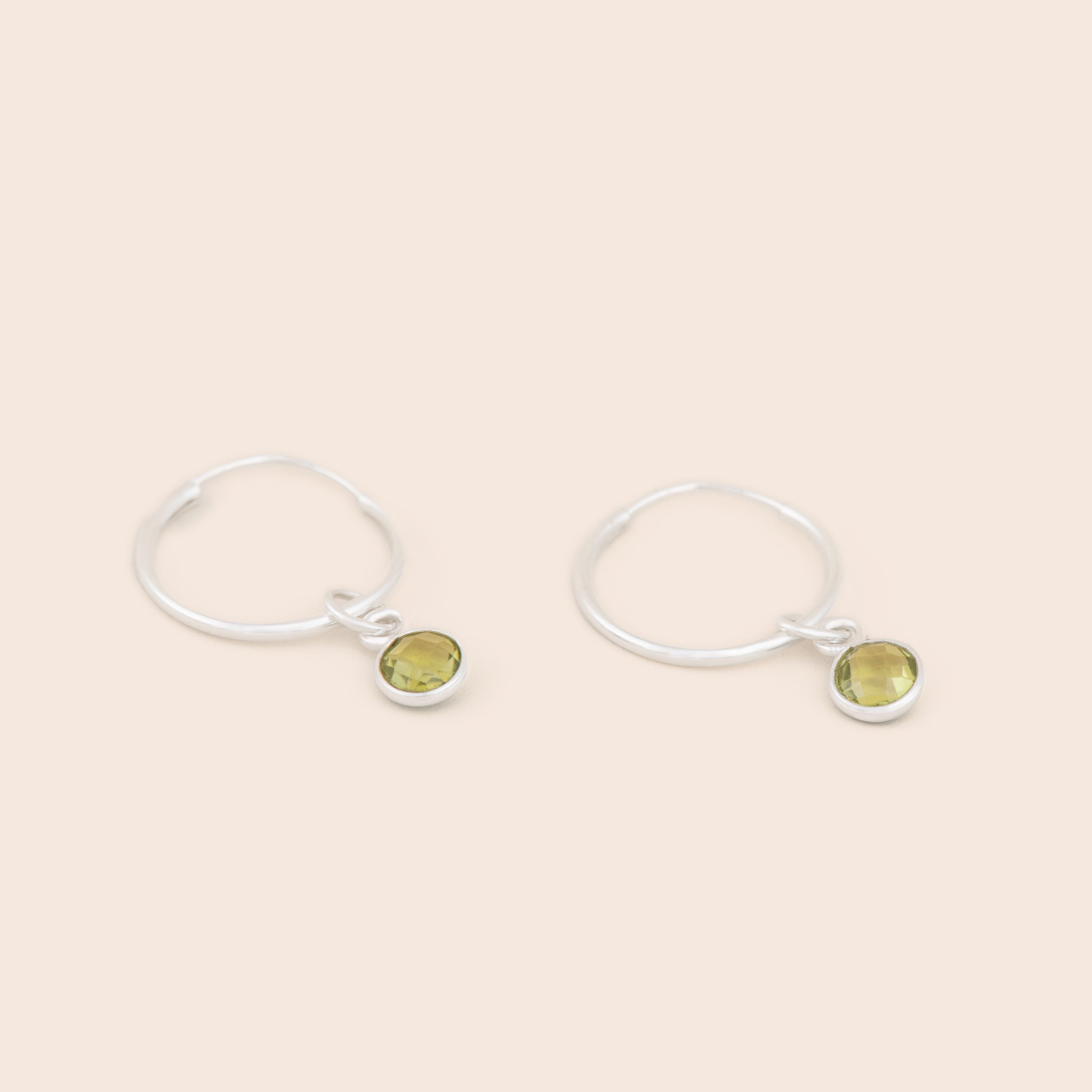 Peridot Sterling Silver Hoop Earrings - Gemlet