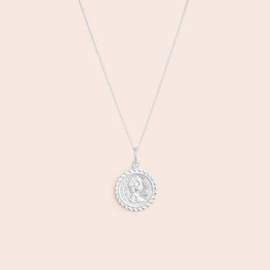 Queen Elizabeth Medallion Necklace - Sterling Silver - Gemlet