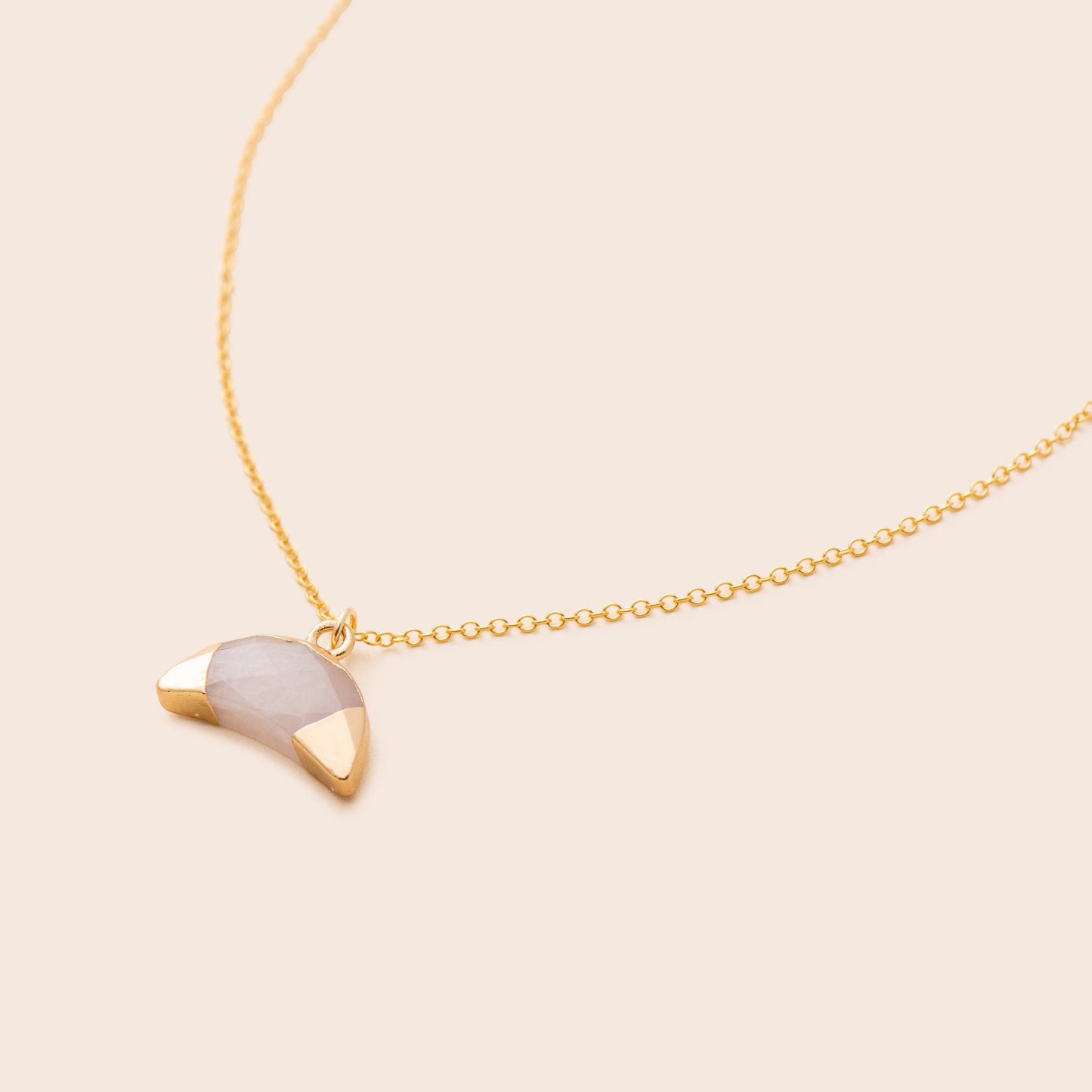 Rose Quartz Crescent Moon Necklace - Gemlet