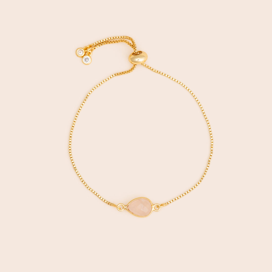 Rose Quartz Gemstone Adjustable Bracelet - Gemlet