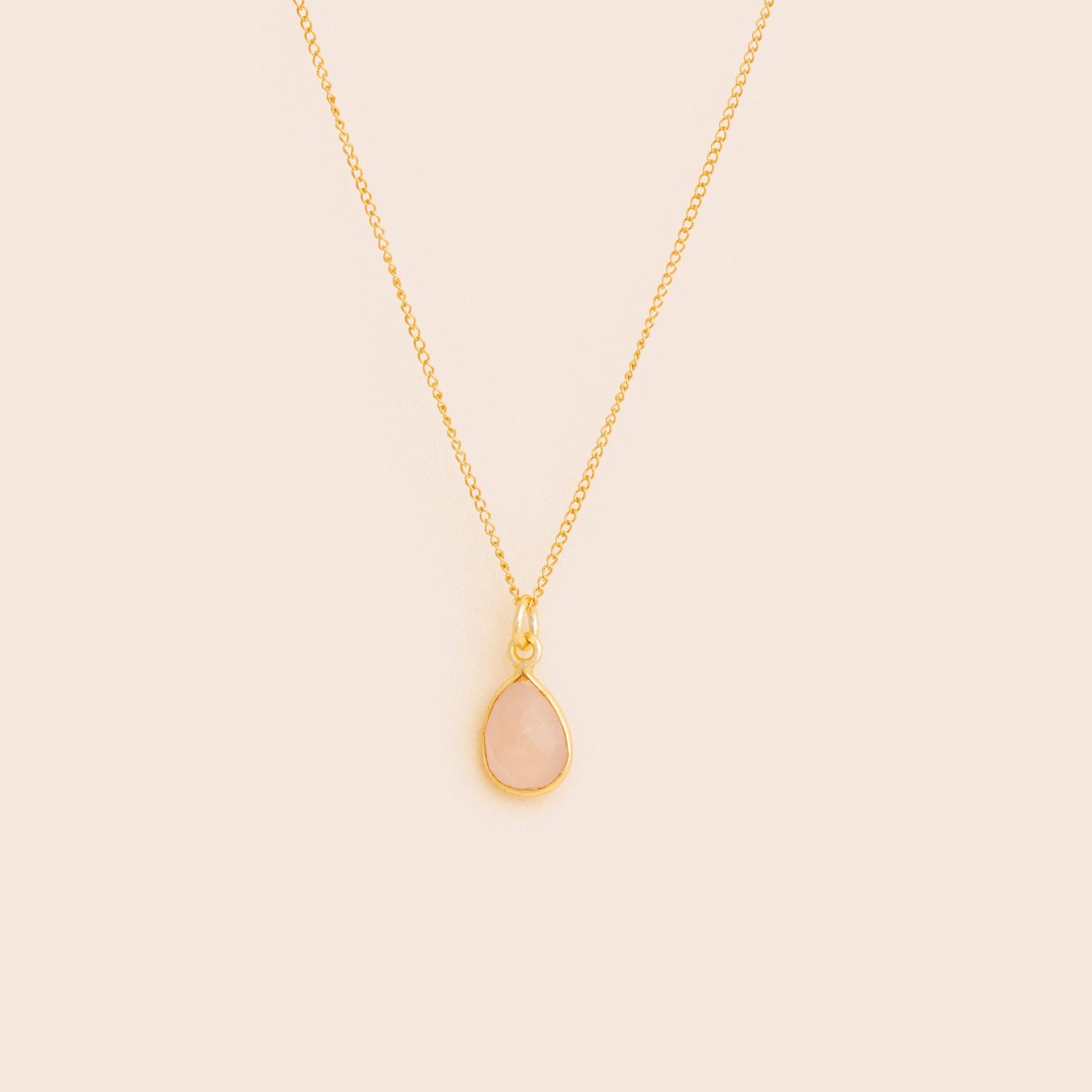 Rose Quartz Teardrop Necklace - Gemlet