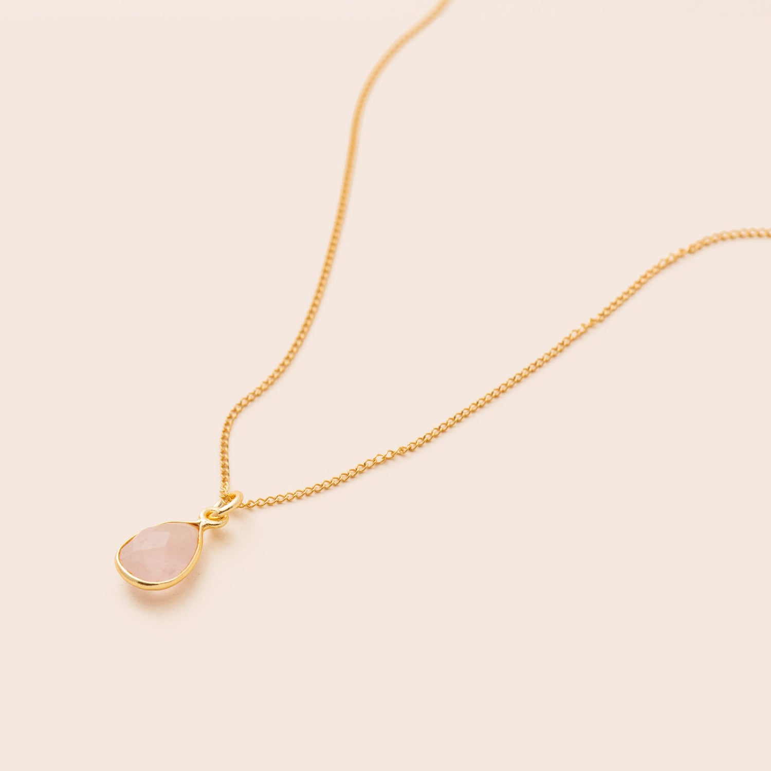 Rose Quartz Teardrop Necklace - Gemlet