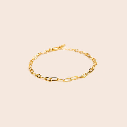 Rounded Paperclip Chain Bracelet in Gold - Gemlet