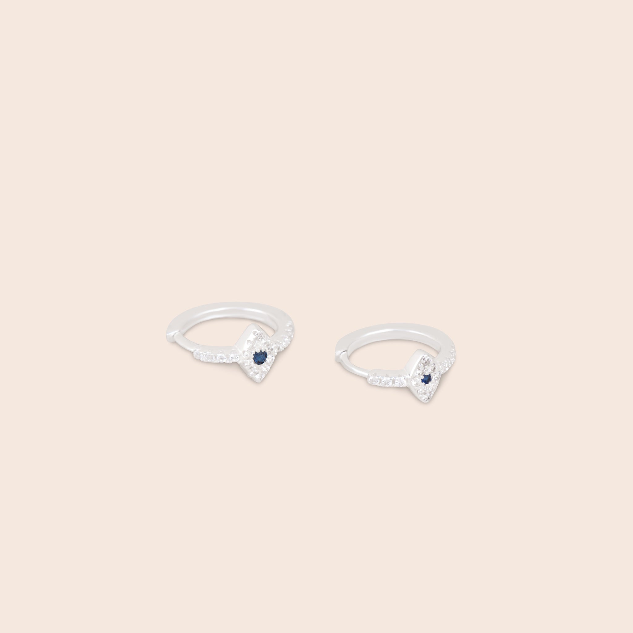 Silver Evil Eye Pavé CZ Huggie Earrings - Gemlet