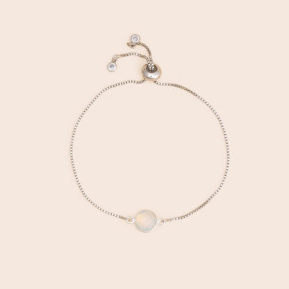 Silver Opalite Gemstone Adjustable Bracelet - Gemlet