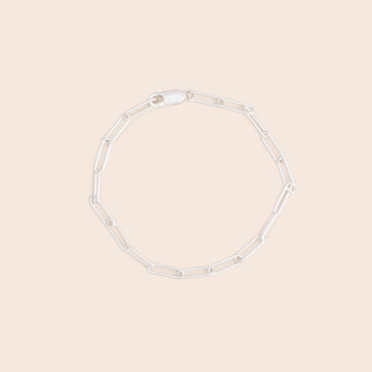 Silver Paper Clip Chain Bracelet - Gemlet