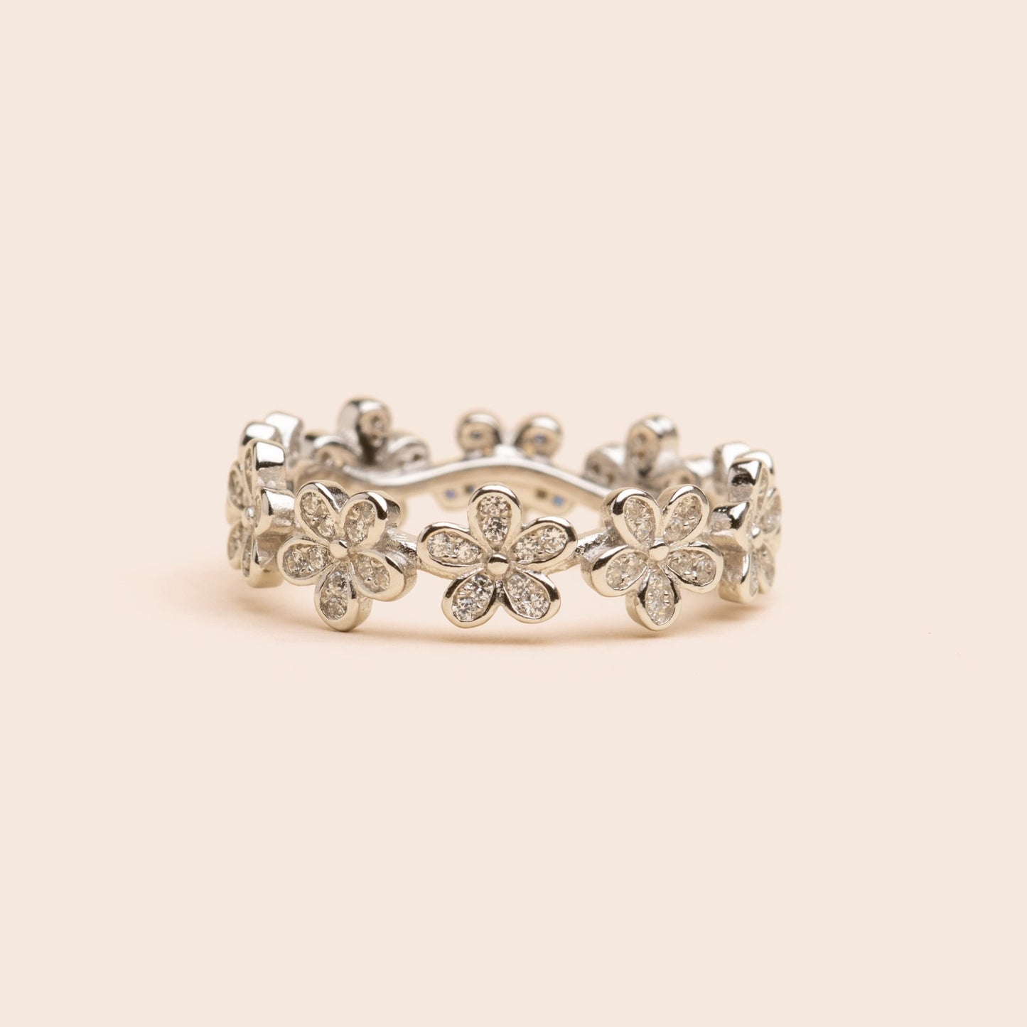 Silver Sakura Flower Ring - Gemlet