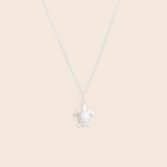 Load image into Gallery viewer, Silver Sea Turtle Necklace - Sterling Silver - Gemlet

