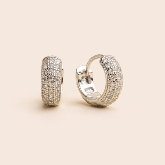 Load image into Gallery viewer, Sparkle CZ Huggies - Sterling Silver - Gemlet
