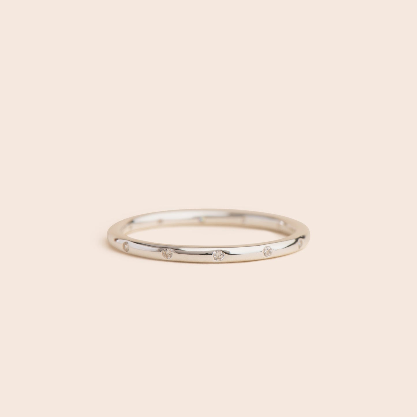 Sparkly CZ band - Sterling Silver Stacking Ring - Gemlet