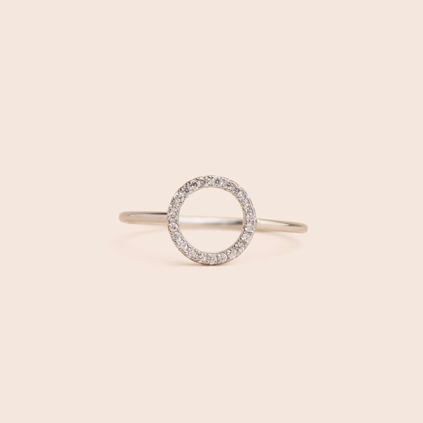 Sparkly CZ Circle - Sterling Silver Stacking Ring - Gemlet