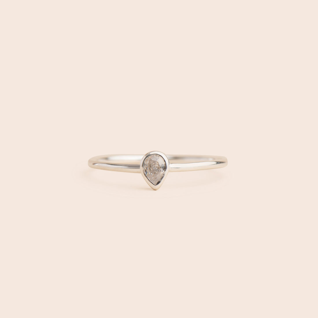 Teardrop CZ - Sterling Silver Stacking Ring - Gemlet