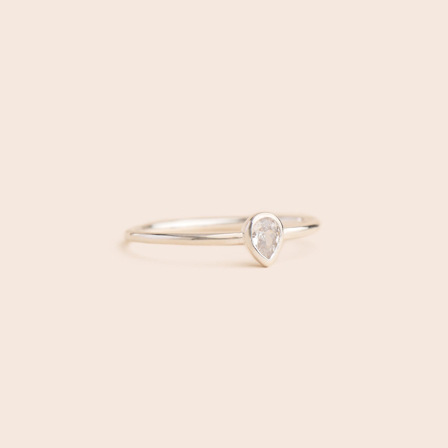 Load image into Gallery viewer, Teardrop CZ - Sterling Silver Stacking Ring - Gemlet
