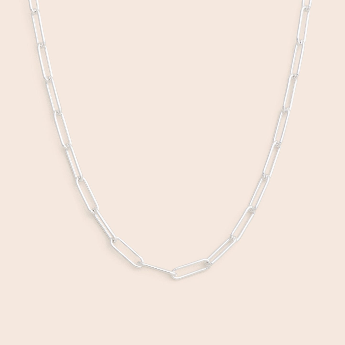 Thick Silver Paper Clip Chain Necklace - Gemlet