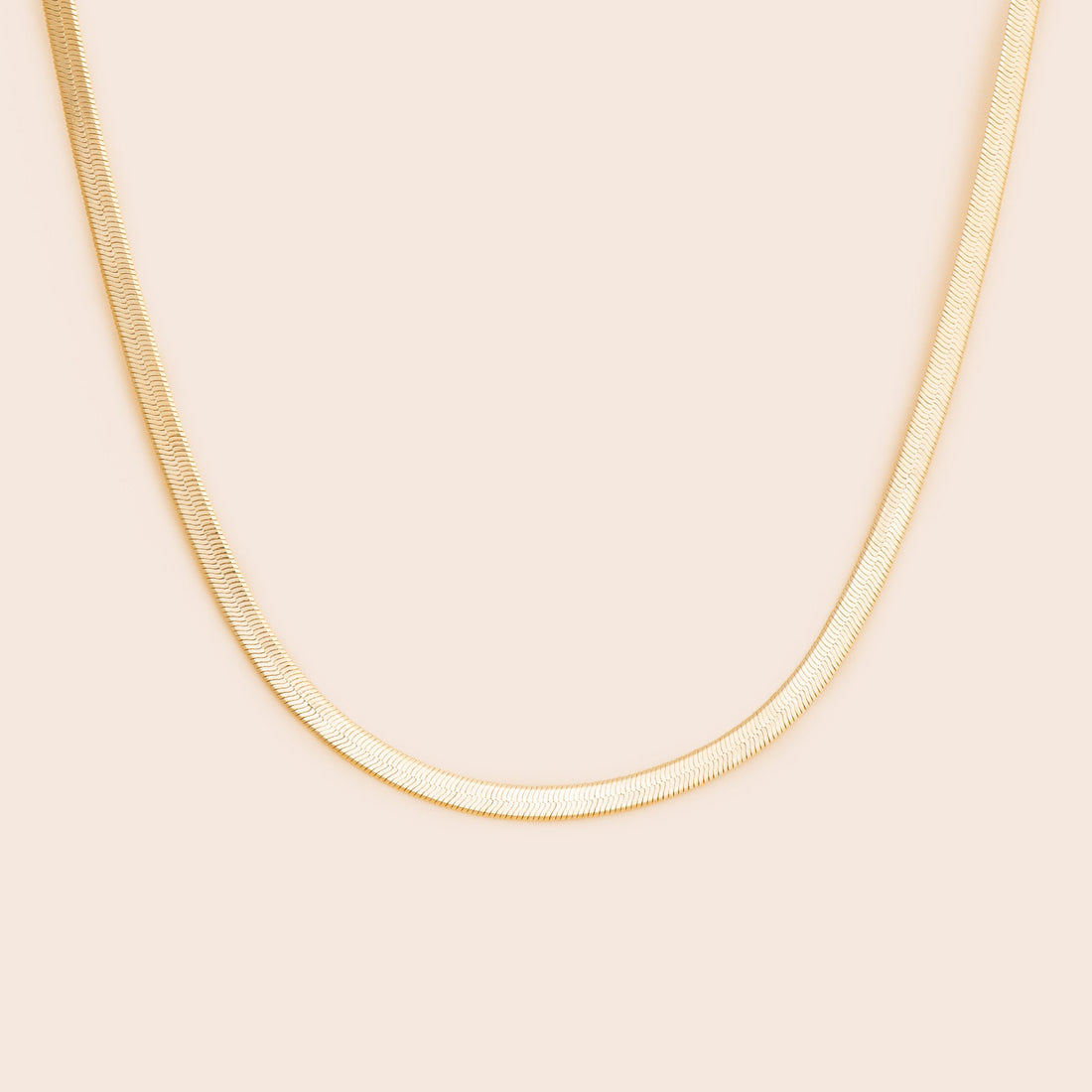 Thin Herringbone Chain Necklace - Gemlet