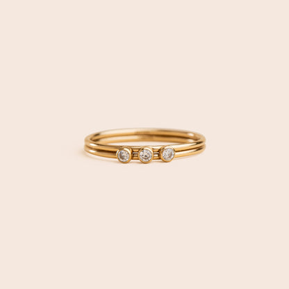 Three Stars - Gold Filled Stacking Ring - Gemlet