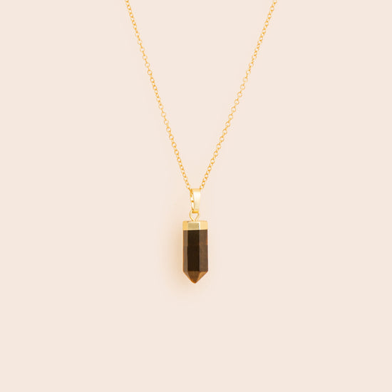 Load image into Gallery viewer, Tiger&amp;#39;s Eye Point Necklace - Gemlet
