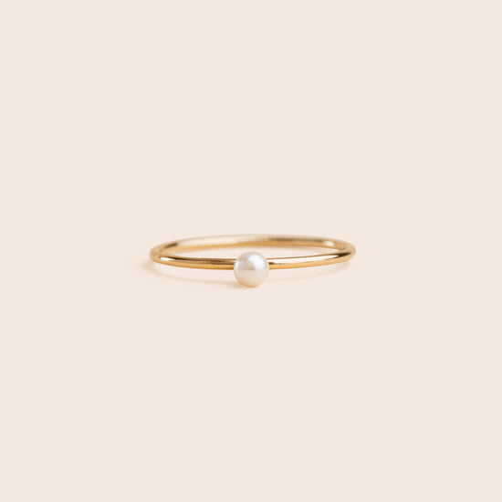 Load image into Gallery viewer, Tiny Pearl - Gold Filled Stacking Ring - Gemlet
