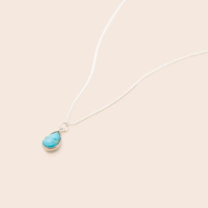 Turquoise Teardrop Necklace - Sterling Silver - Gemlet