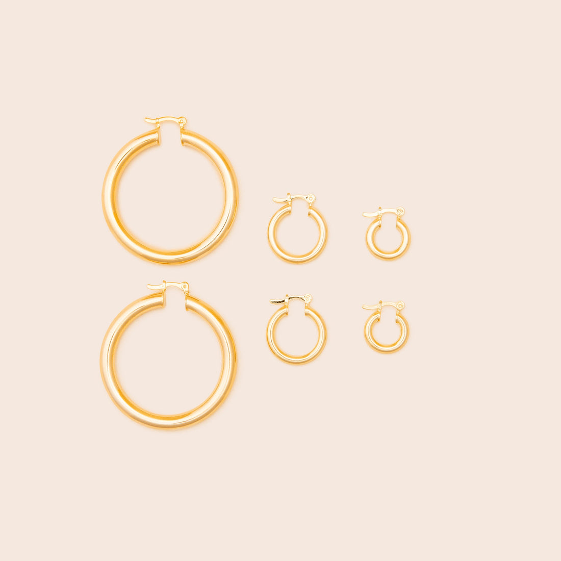 Very Light Medium Thick Hoop Earrings - Gemlet